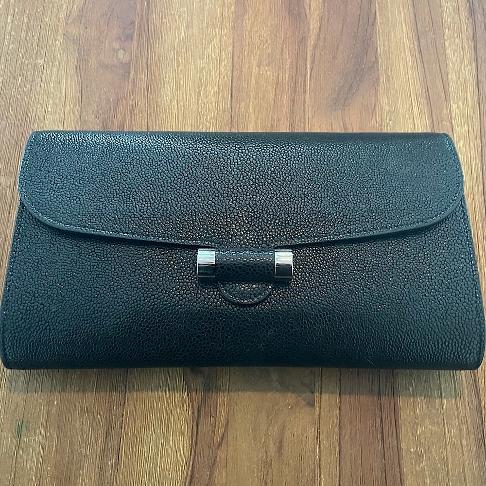 YSL Muse Clutch/Handbag Black Exotic Lizard Skin